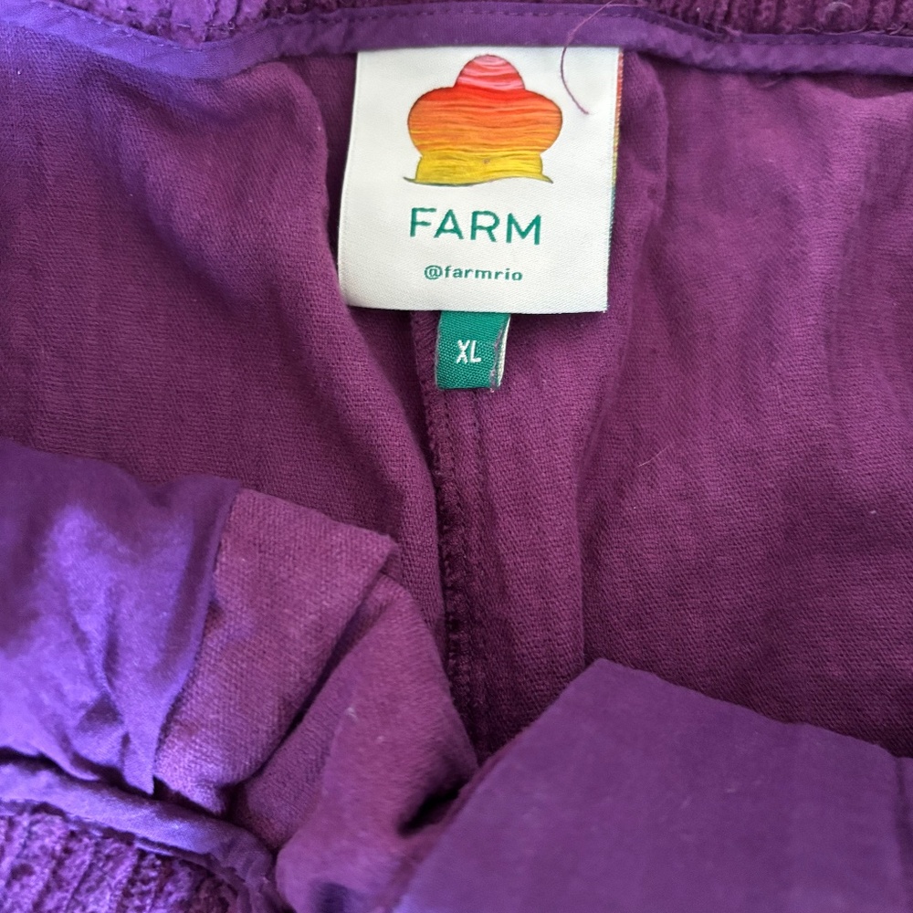 Farm Rio Corduroy Mauve Wide Leg Pants